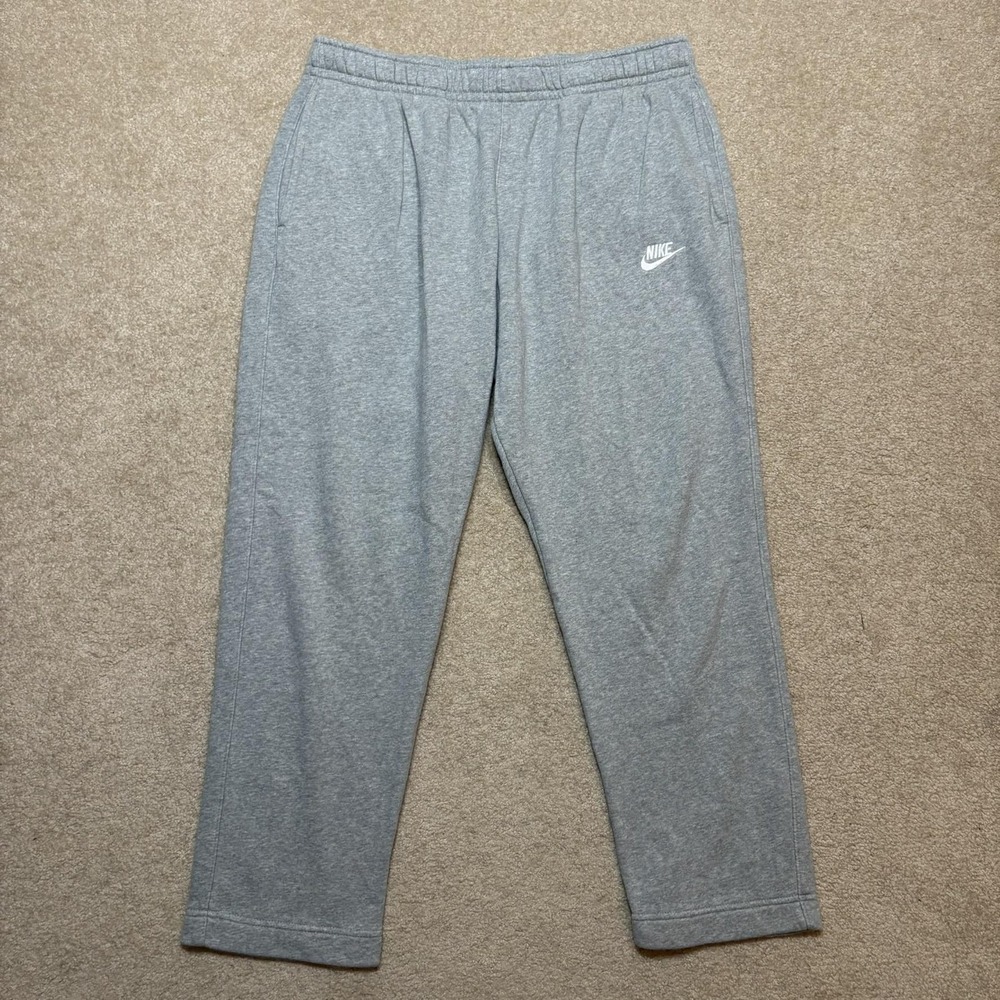 Nike Sweatpants Mens XL Gray Fleece Lounge Pants Pockets Athletic Gym Casual